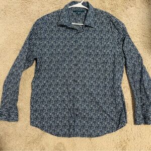 Perry Ellis Navy Floral Men's Casual Shirt